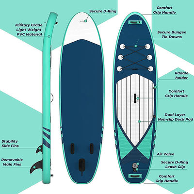 30lbs 10'6''x32''x6'' PVC Blow Up Paddle Board with 3 Years Warranty